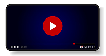 유튜브 동영상이 켜진 모바일 기기 이미지